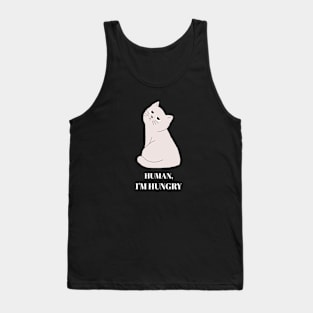 Human I'm Hungry Funny Cat Design Tank Top